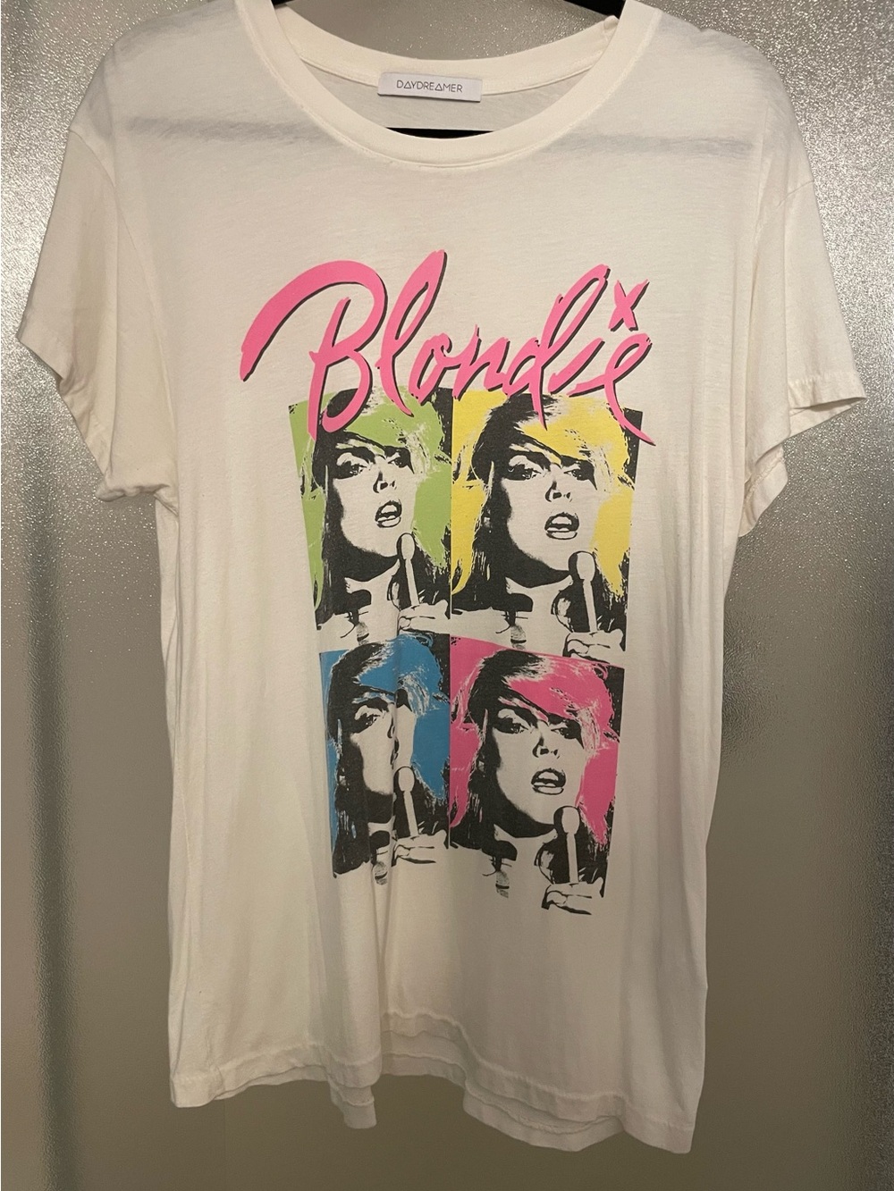 Daydreamer Blondie Graphic Tee - White with Pink Accent